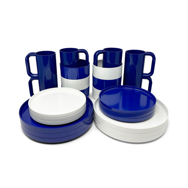 Blue and White Massimo Vignelli for Heller Dishes - Service for 6