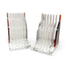 Pair of Vintage Stacked Tortoiseshell Lucite Bookends
