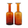 Set of Two Amber Glass Gulvvase Vases by Otto Brauer for Holmegaard