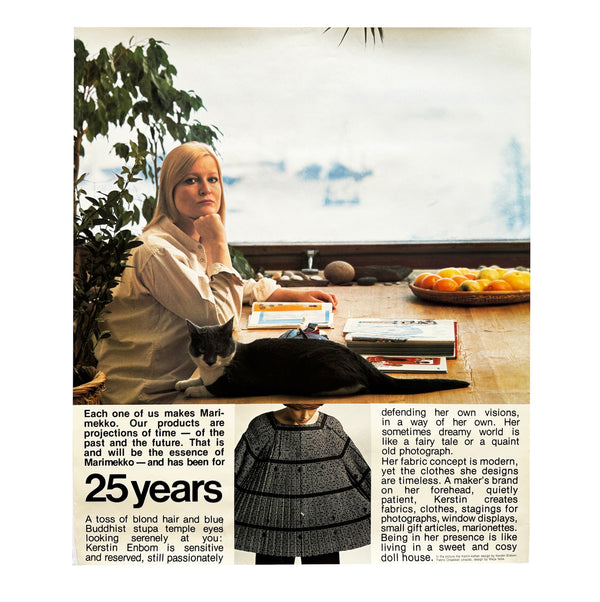 1970s 25th Anniversary Marimekko Poster with Kerstin Enbom