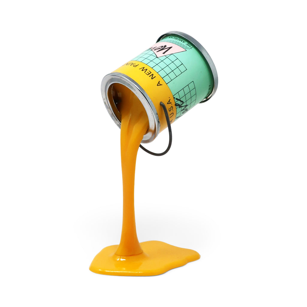 Vintage Yellow Pop Art New Wave Pouring Paint Can Bank