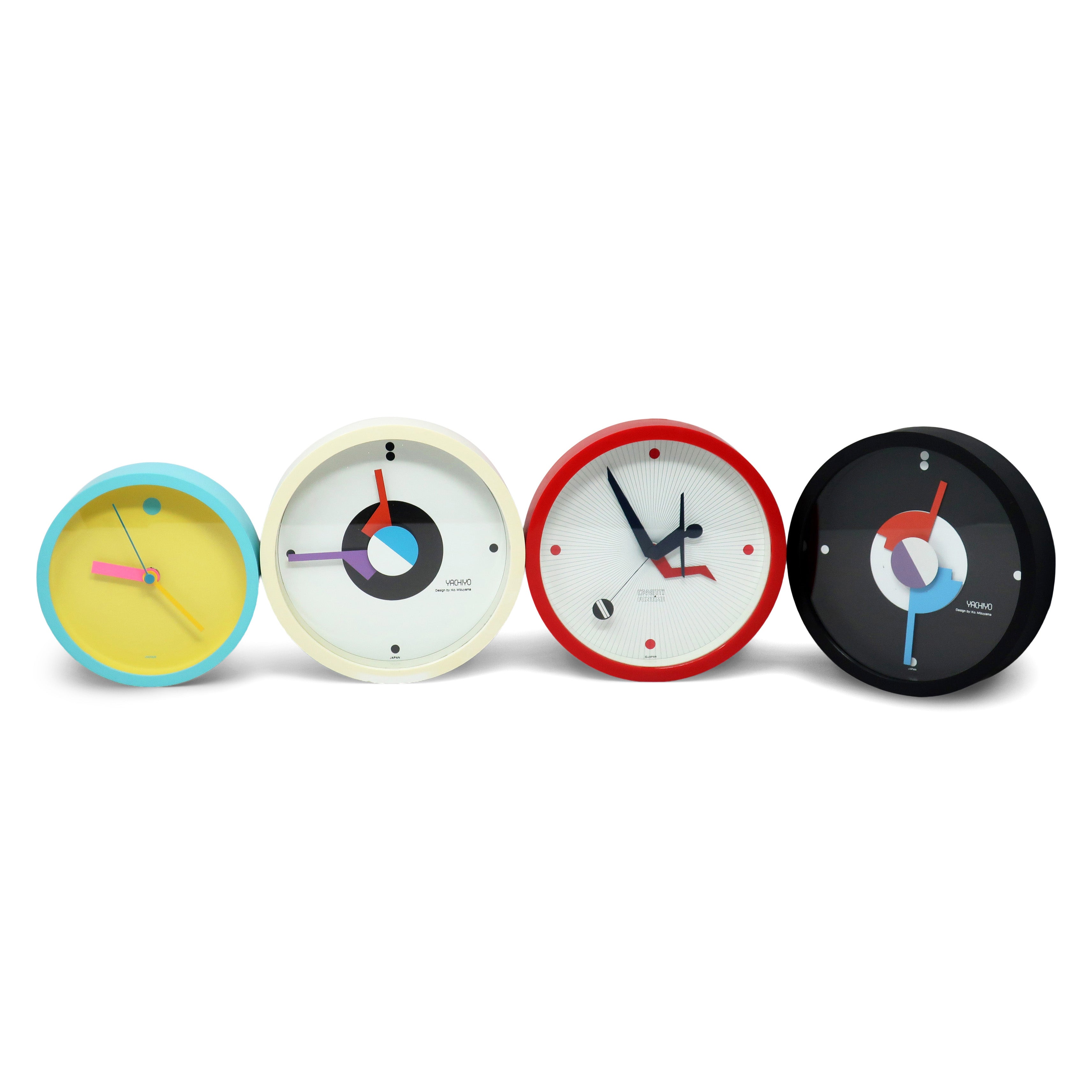 1980s Postmodern Black Wall Clock by Ko Mizuyama for Yachiyo