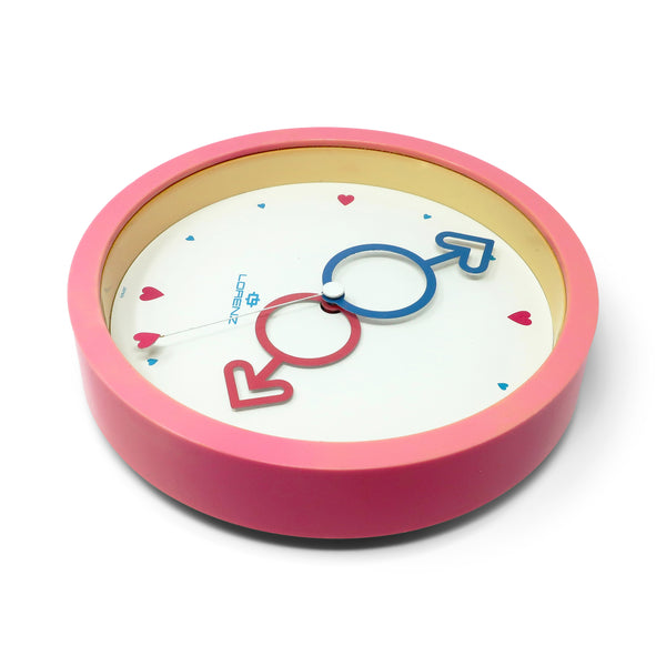 1980s Pink Heart Wall Clock by Lorenz