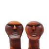 Vintage Folk Art Hand-Carved Walnut Bookends