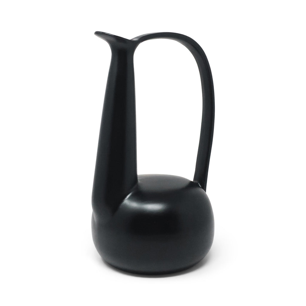 1990s Italian Bucchero Ceramic "Gubbio" Swan-Neck Jug by Gio Ponti for Neoponti/Costantino