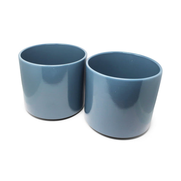 Pair of Vintage Blue-Gray Gainey Planters