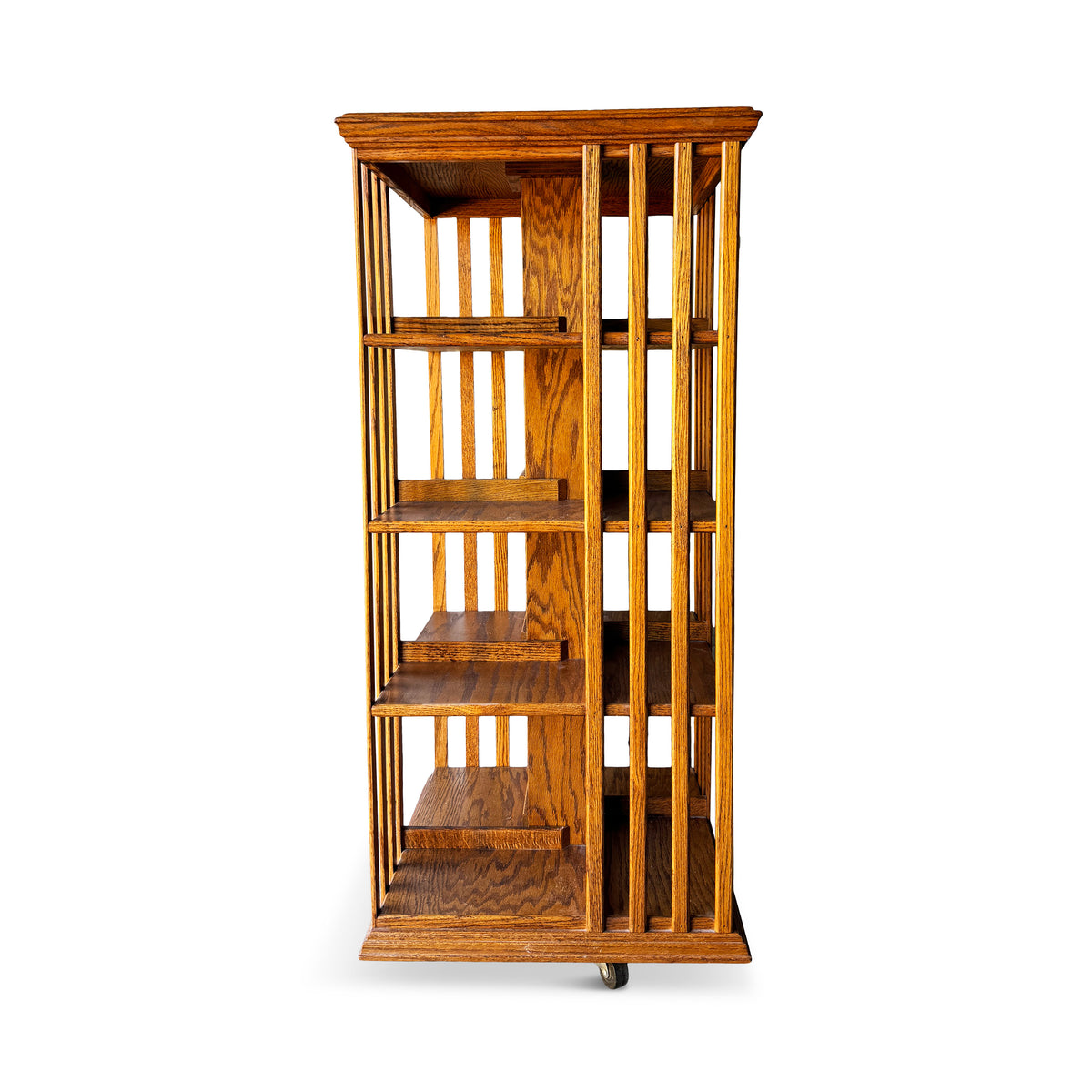 Arts & Crafts Oak Revolving Bookcase | Tenon Design