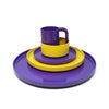 Purple and Yellow Dinnerware by Vignelli for Heller - Service for 6