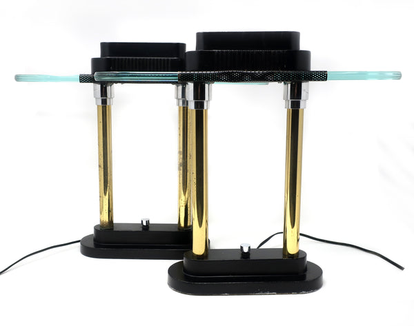 Pair of Robert Sonneman for George Kovacs Table Lamps, 1987