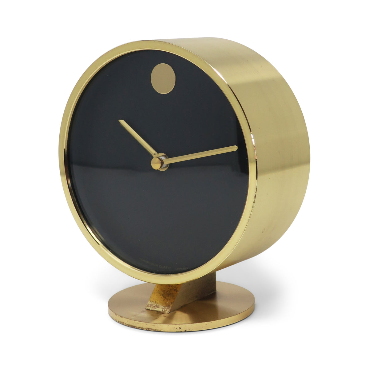 Vintage Brass Desk Clock by Nathan George Horwitt for Howard