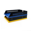 Pair of Blue & Yellow Babele 940 Trays and Black Status Desk Pad by Barbieri & Marianelli for Rexite