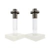 Pair of Lucite and Silver Candlesticks by Dorothy Thorpe