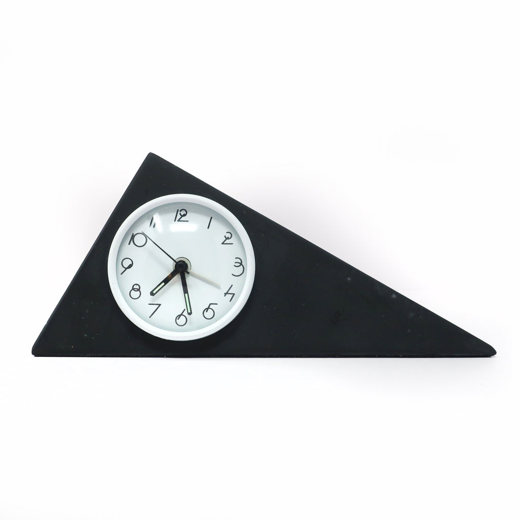 1980s Postmodern Triangular Italian Slate Desk Clock