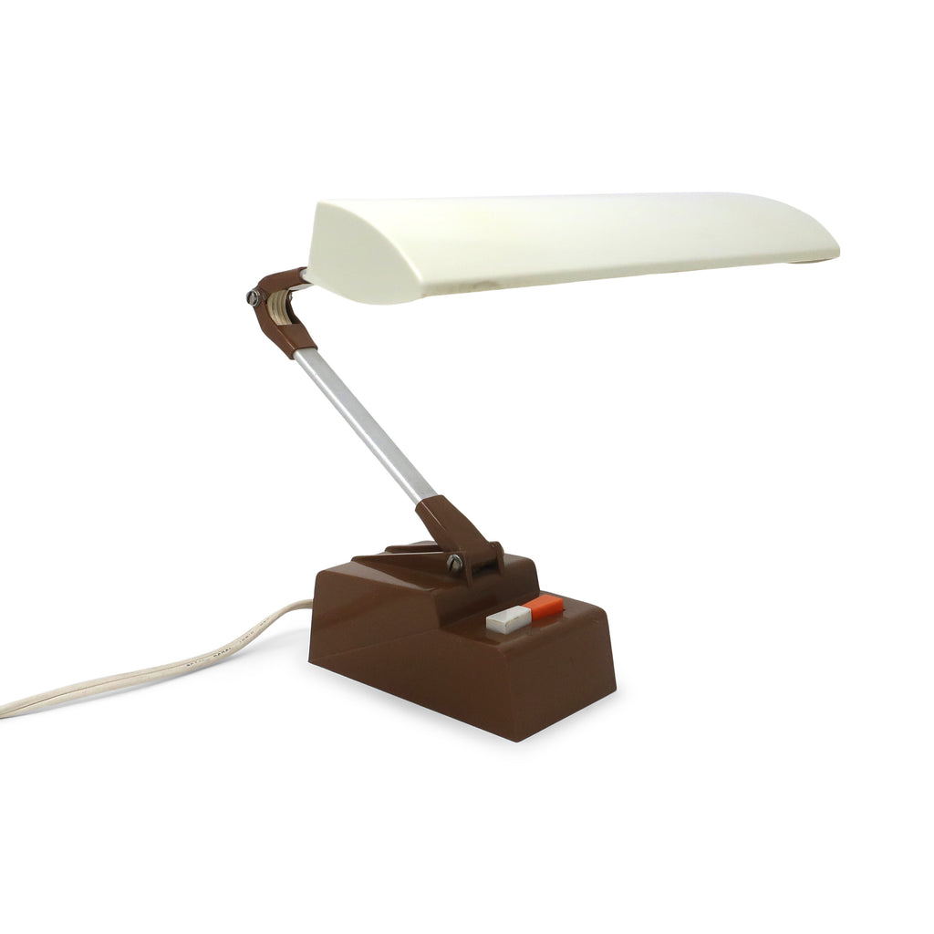 Mid-Century Brown & White Mustang Lite Desk Lamp