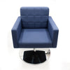 Blue Swivel Lounge Chair in Style of Florence Knoll