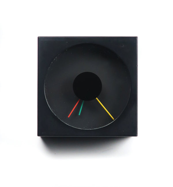 1980s Postmodern Black Canetti Desk Clock