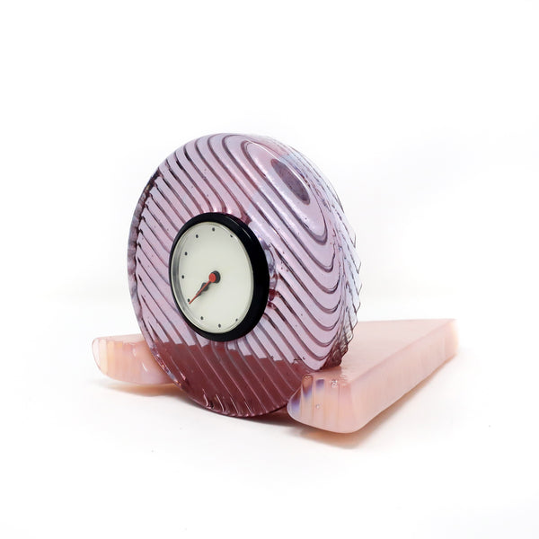 Postmodern Pink Glass Clock