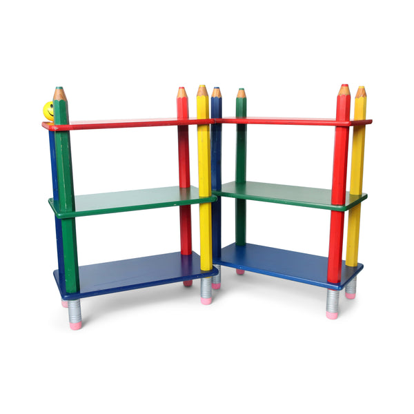 Pair of 1980s Multicolor Pencil Shelves by Pierre Sala