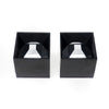 Pair of Chrome and Black Plastic Ashtrays by Halm for Hoffritz