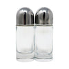 Pair of Stainless Steel and Glass Salt and Pepper Shakers by Ettore Sottsass for Alessi