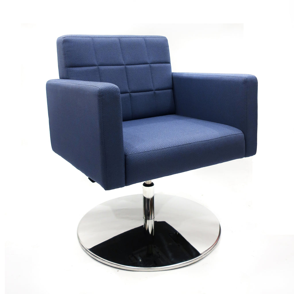 Blue Swivel Lounge Chair in Style of Florence Knoll