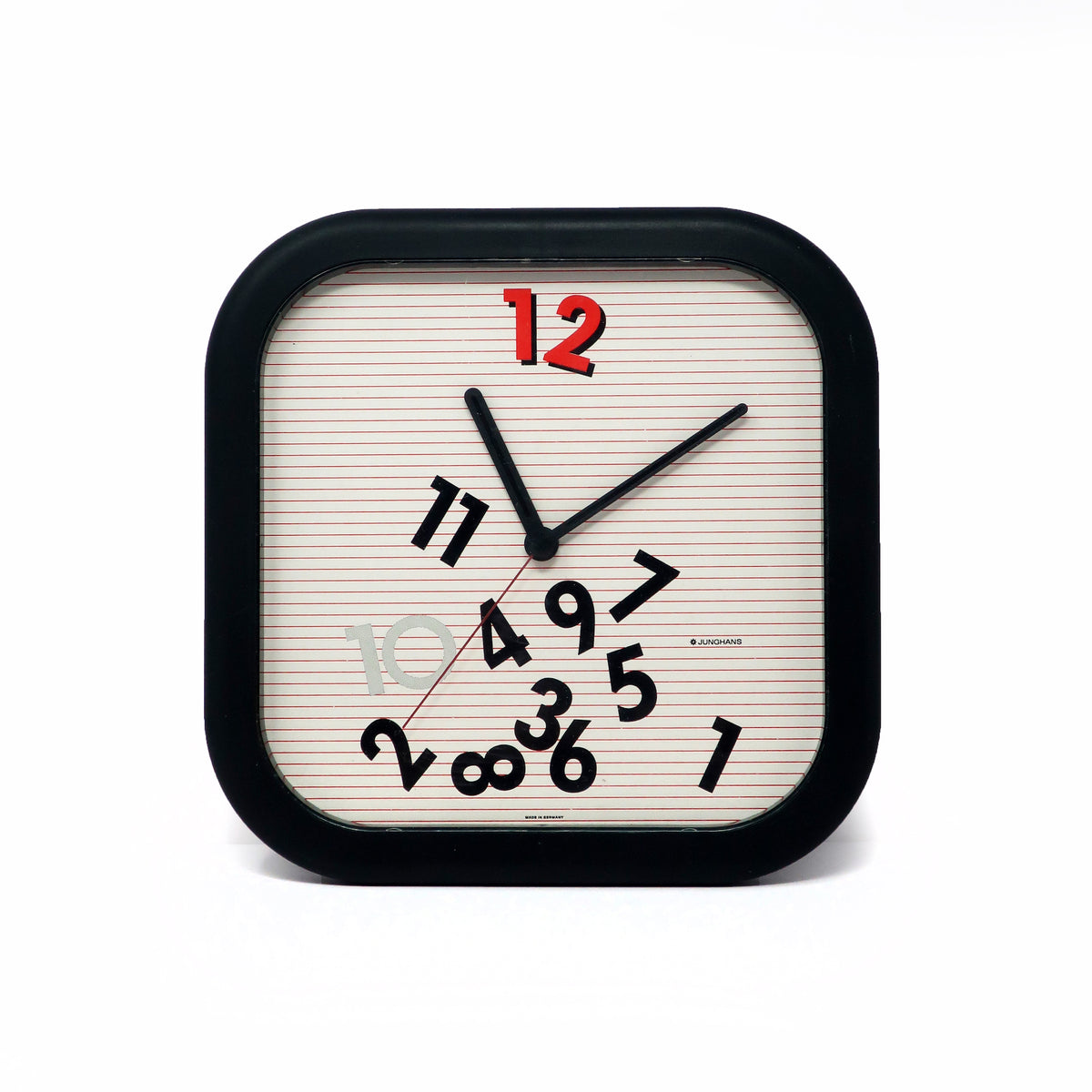 1980s Postmodern Junghans Wall Clock Tenon Design