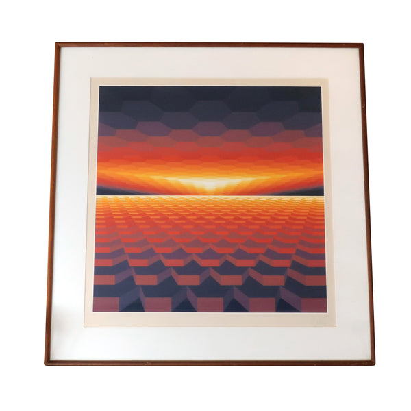 Framed Yvaral (Jean-Pierre Vasarely) “Untitled” Serigraph