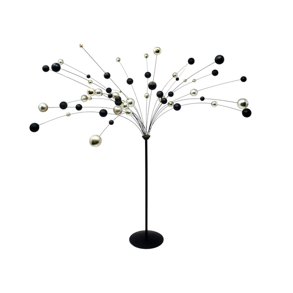 1960s Danish Modern Silver and Black Kinetic Ball Sculpture