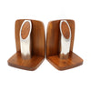 Pair of Art Deco Walnut and Polished Aluminum Bookends