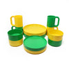 Yellow & Green Dinnerware by Vignelli for Heller - Set of 16