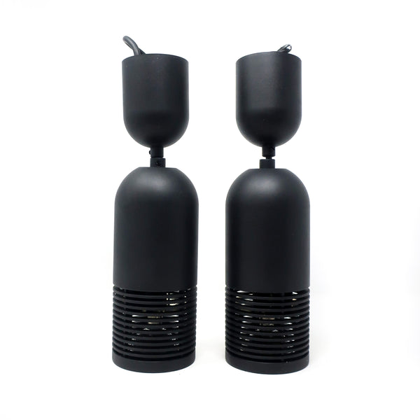 Pair of Vintage Black Halospot Pendant Lights by Osram