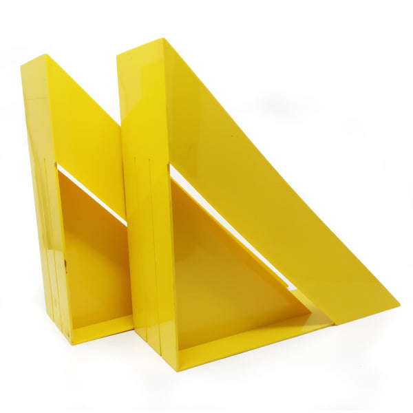 Pair of Yellow Record or Magazine Racks by Giotto Stoppino for Heller