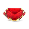 Vintage Red and Yellow Faceted Sommerso Ashtray