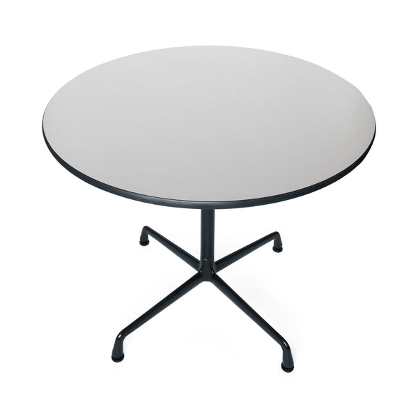 Tan & Black Eames Aluminum Group Table for Herman Miller