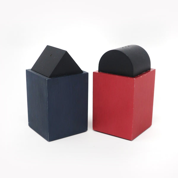 Post Modern Blue and Red Salt & Pepper by David Tisdale for Elika