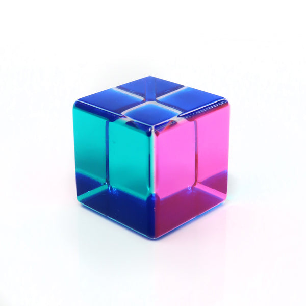 Multicolor Acrylic Vasa Cube by Vasa Mihich