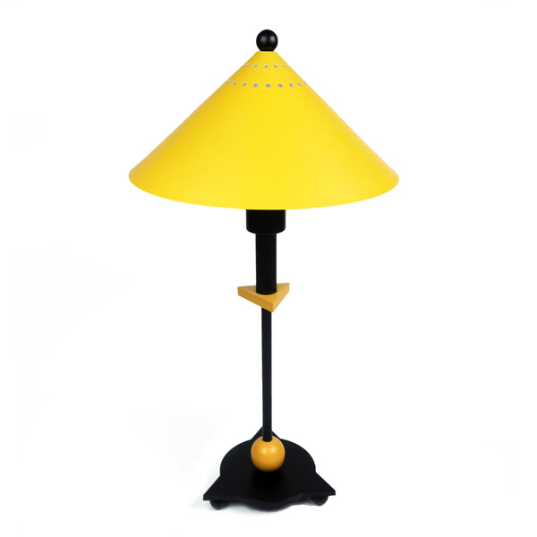 1980s Postmodern Black and Yellow Table Lamp