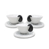 1980s Italian Ceramic Cup & Saucers by Massimo Materassi for MAS Italy - Set of 3