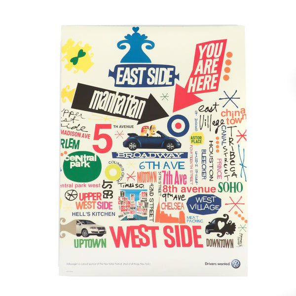 NYC Neighborhood Poster by Laurie Rosenwald for VW
