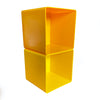Pair of Vintage Yellow Plastic Record or Storage Cubes