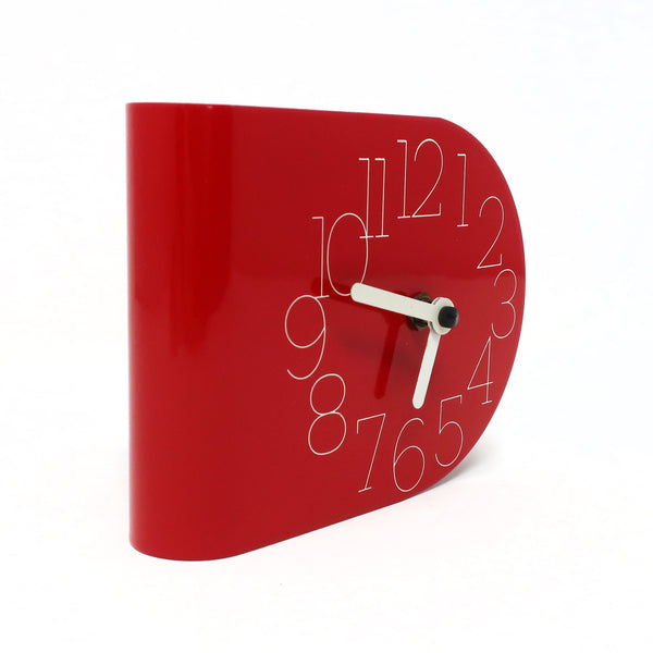 1970s Red Metal Desk or Wall Clock by Spectrum Designs