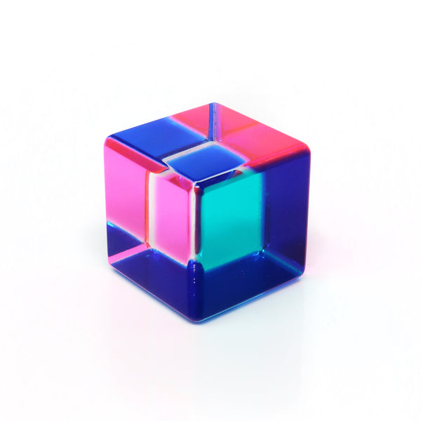 Multicolor Acrylic Vasa Cube by Vasa Mihich