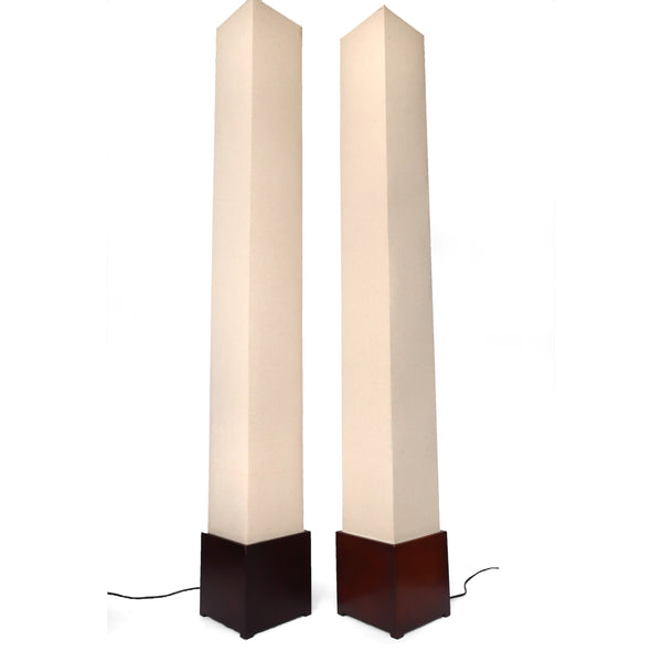 Pair of Square Column Floor Lamps