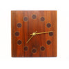 Vintage Walnut and Inlaid Brass Wall Clock by Stilecraft