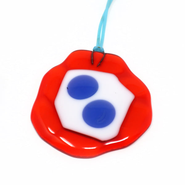 Red, White and Blue Art Glass Pendant by Laurie Rosenwald