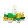 Green, Yellow and White Dinnerware by Vignelli for Heller - Set of 32