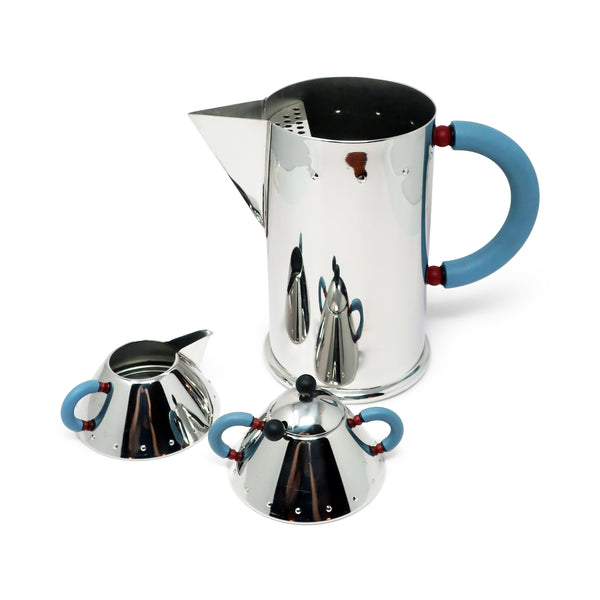 Stainless Pitcher, Creamer and Sugar by Michael Graves for Alessi