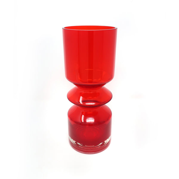 Large Red Modernist Vase by Tamara Aladin for Riihimaen Lasi Oy