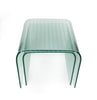 Pair of Etched Glass Waterfall Tables by Angelo Cortesi for FIAM