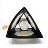 Vintage Triangular Black and White Lucite Table Lamp